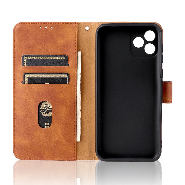 For Blackview Oscal C20 Solid Color Skin Feel Magnetic Buckle Horizontal Flip PU Phone Case(Brown) - More Brand by PMC TechLife | Online Shopping South Africa | PMC TechLife | Buy Now Pay Later Mobicred