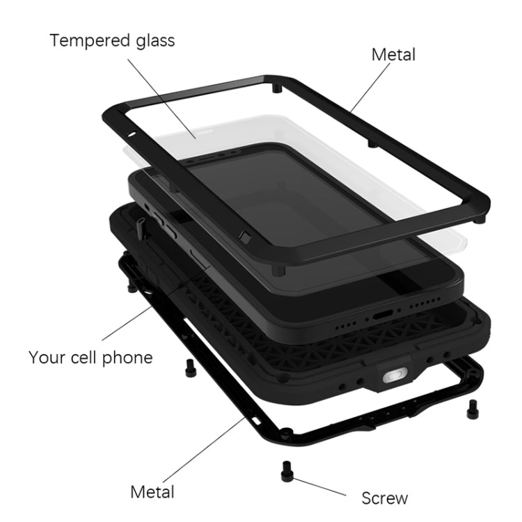 For iPhone 13 mini LOVE MEI Metal Shockproof Life Waterproof Dustproof Protective Phone Case (White) - iPhone 13 mini Cases by LOVE MEI | Online Shopping South Africa | PMC TechLife | Buy Now Pay Later Mobicred