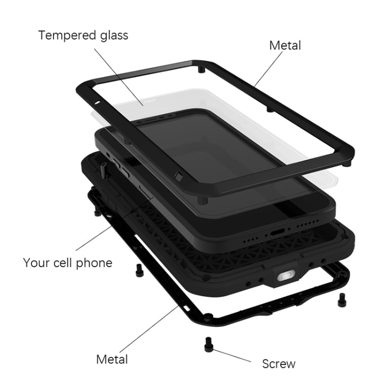 For iPhone 13 LOVE MEI Metal Shockproof Life Waterproof Dustproof Protective Phone Case(Yellow) - free shipping - PMC TechLife - Order now!
