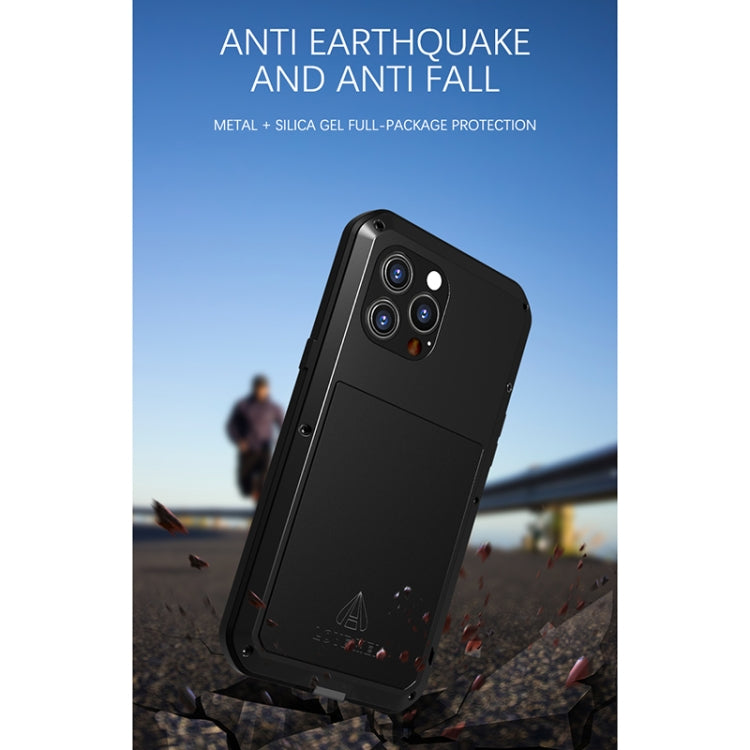 For iPhone 13 Pro Max LOVE MEI Metal Shockproof Life Waterproof Dustproof Protective Phone Case (Black) - free shipping - PMC TechLife - Order now!