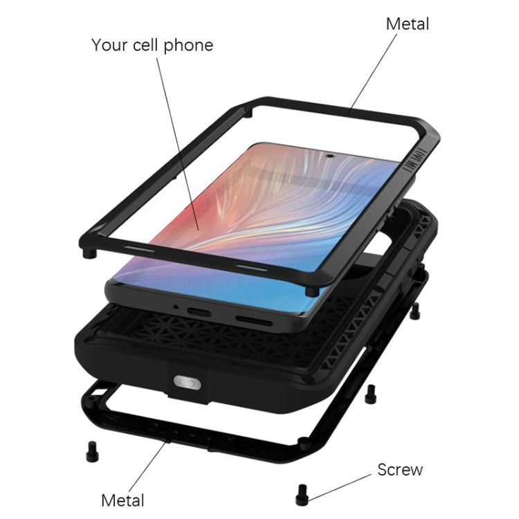 For Huawei P50 Pro LOVE MEI Metal Shockproof Waterproof Dustproof Protective Phone Case without Glass(Silver) - Huawei Cases by LOVE MEI | Online Shopping South Africa | PMC TechLife | Buy Now Pay Later Mobicred