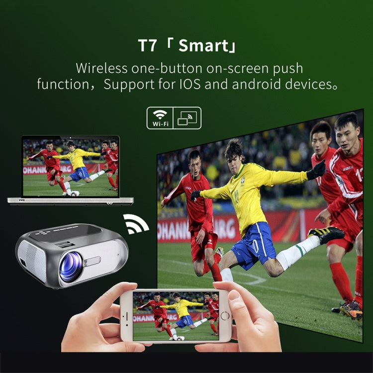 T7 1920x1080P 200 ANSI Portable Home Theater LED HD Digital Projector, Basic Version,US Plug(Black) - LED Projector by PMC TechLife | Online Shopping South Africa | PMC TechLife | Buy Now Pay Later Mobicred