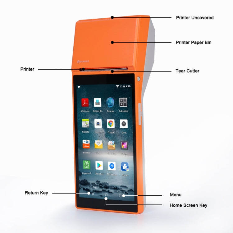SGT-SP01 5.5 inch HD Screen Handheld POS Receipt Printer, Basic Version, AU Plug(Orange) - Receipt Printers by PMC Jewellery | Online Shopping South Africa | PMC Jewellery | Buy Now Pay Later Mobicred