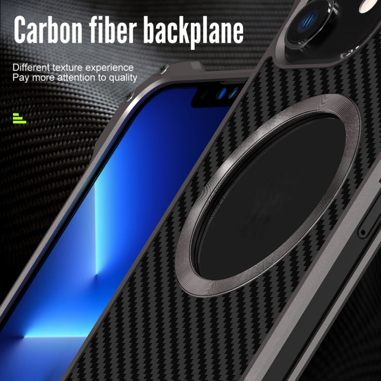 For iPhone 12 R-JUST RJ51 Hollow Shockproof Metal Protective Phone Case (Dark Grey) - iPhone 12 / 12 Pro Cases by R-JUST | Online Shopping South Africa | PMC TechLife | Buy Now Pay Later Mobicred