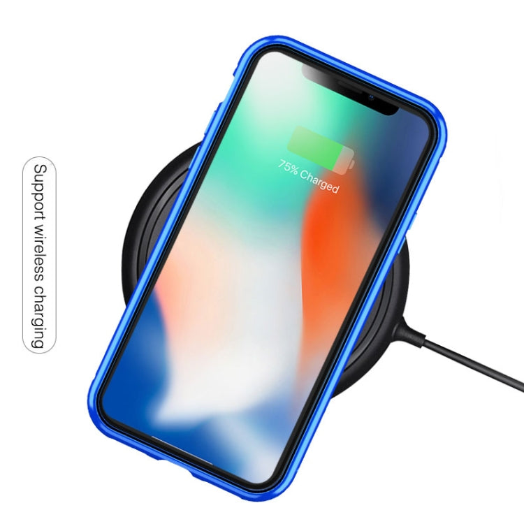 For iPhone XR Ultra Slim Double Sides Magnetic Adsorption Angular Frame Tempered Glass Magnet Flip Case(Black) - More iPhone Cases by PMC TechLife | Online Shopping South Africa | PMC TechLife | Buy Now Pay Later Mobicred