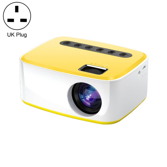 T20 320x240 400 Lumens Portable Home Theater LED HD Digital Projector, Same Screen Version, UK Plug(White Yellow) - LED Projector by PMC Jewellery | Online Shopping South Africa | PMC Jewellery | Buy Now Pay Later Mobicred