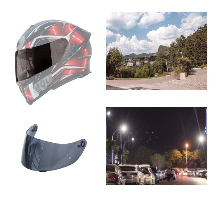 Motorcycle Helmet Visor Anti-UV Wind Shield Lens For AGV K1 / K3SV / K5(Tea Black) - Helmets by PMC Jewellery | Online Shopping South Africa | PMC Jewellery | Buy Now Pay Later Mobicred