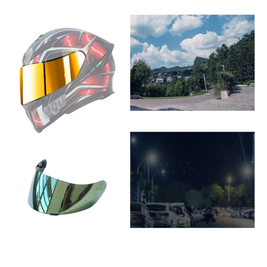 Motorcycle Helmet Visor Anti-UV Wind Shield Lens For AGV K1 / K3SV / K5(Electroplated Gold) - Helmets by PMC Jewellery | Online Shopping South Africa | PMC Jewellery | Buy Now Pay Later Mobicred