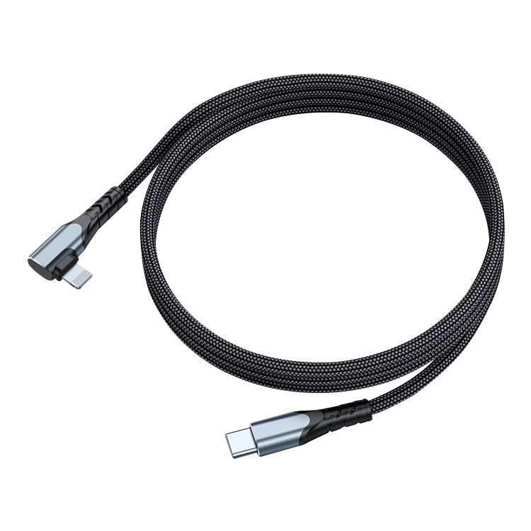 A6 PD 20W USB-C / Type-C to 8 Pin Elbow Data Cable for iPhone, iPad, Length:2m(Grey) - Normal Style Cable by PMC Jewellery | Online Shopping South Africa | PMC Jewellery | Buy Now Pay Later Mobicred