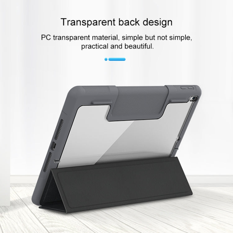 For iPad 10.2 Mutural Horizontal Flip PC + TPU + PU Leather Case with Holder & Pen Slot(Blue) - free shipping - PMC TechLife - Order now!