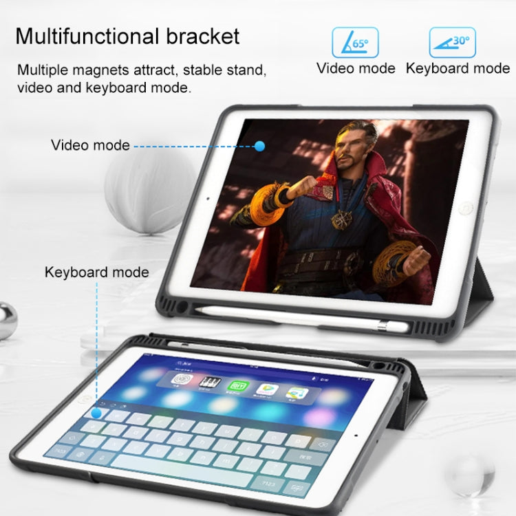 For iPad 10.2 Mutural Horizontal Flip PC + TPU + PU Leather Case with Holder & Pen Slot(Blue) - free shipping - PMC TechLife - Order now!