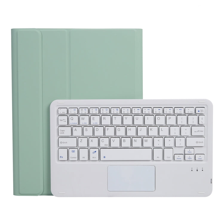 A07B-A Lambskin Texture Square Keycap Bluetooth Keyboard Leather Case with Touch Control For iPad 9.7 2018 & 2017 / Pro 9.7 inch / Air 2(Light Green) - free shipping - PMC TechLife - Order now!