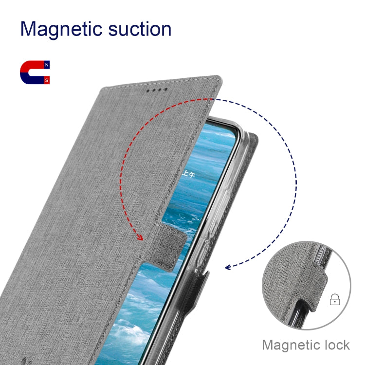 For Sharp Aquos Sense 6 ViLi K Series Magnetic Buckle Horizontal Flip Leather Phone Case(Grey) - free shipping - PMC Jewellery - Order now!