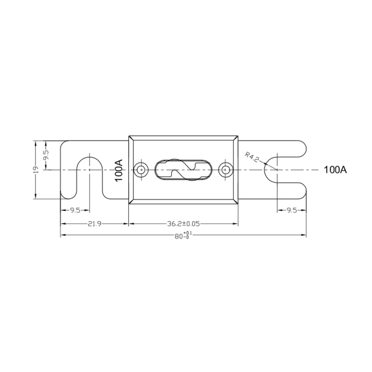 A6801 5 PCS 100A Gold-plated Large Forkbolt Car ANL Fuse - Fuse by PMC TechLife | Online Shopping South Africa | PMC TechLife | Buy Now Pay Later Mobicred