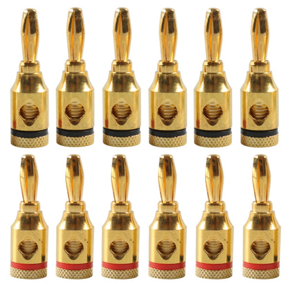 A6520 12 in 1 Car Gold-plated Red and Black 4mm Banana Head Audio Plug - Terminal connectors by PMC Jewellery | Online Shopping South Africa | PMC Jewellery | Buy Now Pay Later Mobicred