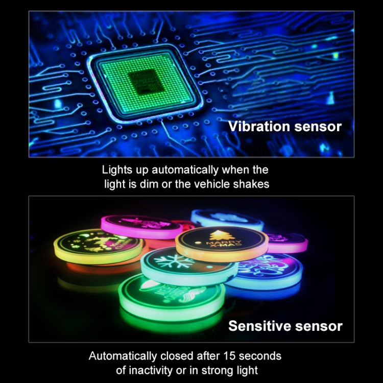 Car AcrylicColorful USB Charger Water Cup Groove LED Atmosphere Light(Snowflake) - Car Drink Holders by PMC TechLife | Online Shopping South Africa | PMC TechLife | Buy Now Pay Later Mobicred