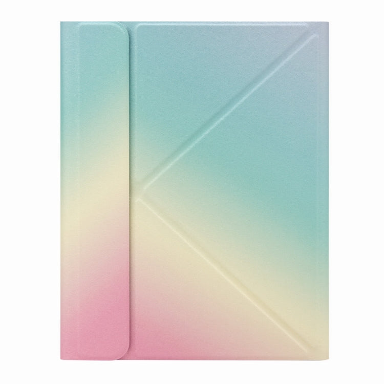H-102S3 Tri-color Backlight Bluetooth Keyboard Leather Case with Rear Three-fold Holder For iPad 10.2 2020 & 2019 / Pro 10.5 inch(Rainbow) - Universal by PMC TechLife | Online Shopping South Africa | PMC TechLife
