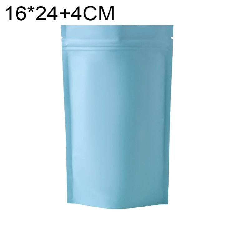100 PCS/Set Matte Aluminum Foil Snack Stand-up Pouch, Size:16x24+4cm(Sky Blue) - Preservation Supplies by PMC TechLife | Online Shopping South Africa | PMC TechLife | Buy Now Pay Later Mobicred