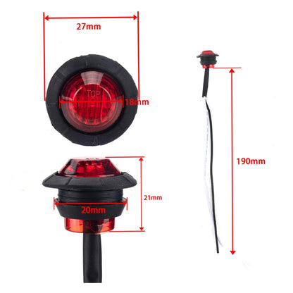 A5014 20 in 1 Red + Amber Light Truck Trailer LED Round Side Marker Lamp - Warning Lights by PMC Jewellery | Online Shopping South Africa | PMC Jewellery | Buy Now Pay Later Mobicred