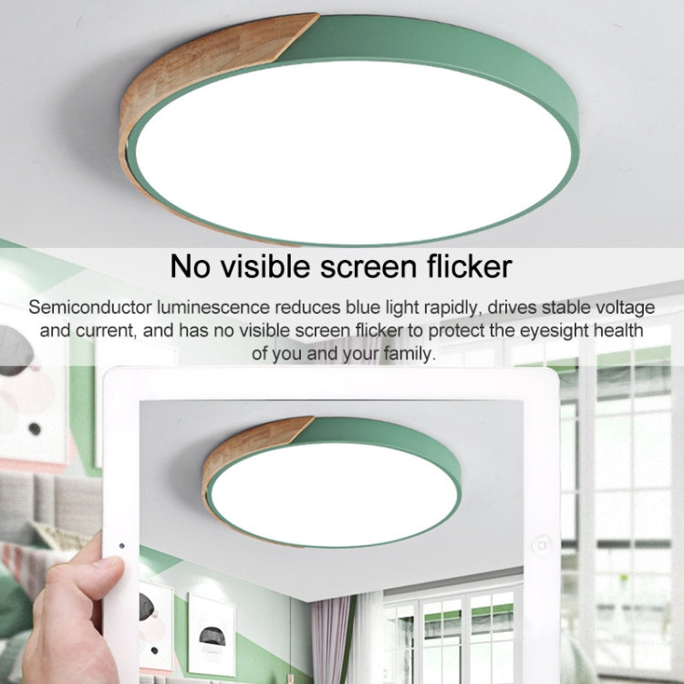 Wood Macaron LED Round Ceiling Lamp, White Light, Size:50cm(Yellow) - Celling Lights & Chandeliers by PMc TechLife | Online Shopping South Africa | PMc TechLife | Buy Now Pay Later Mobicred