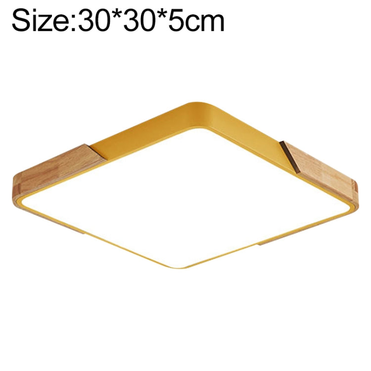 Wood Macaron LED Square Ceiling Lamp, White Light, Size:30cm(Yellow) - free shipping - PMc TechLife - Order now!