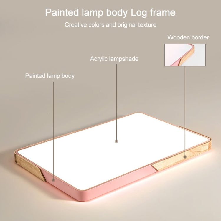 Wood Macaron LED Square Ceiling Lamp, 3-Colors Light, Size:30cm(Pink) - Celling Lights & Chandeliers by PMc TechLife | Online Shopping South Africa | PMc TechLife | Buy Now Pay Later Mobicred