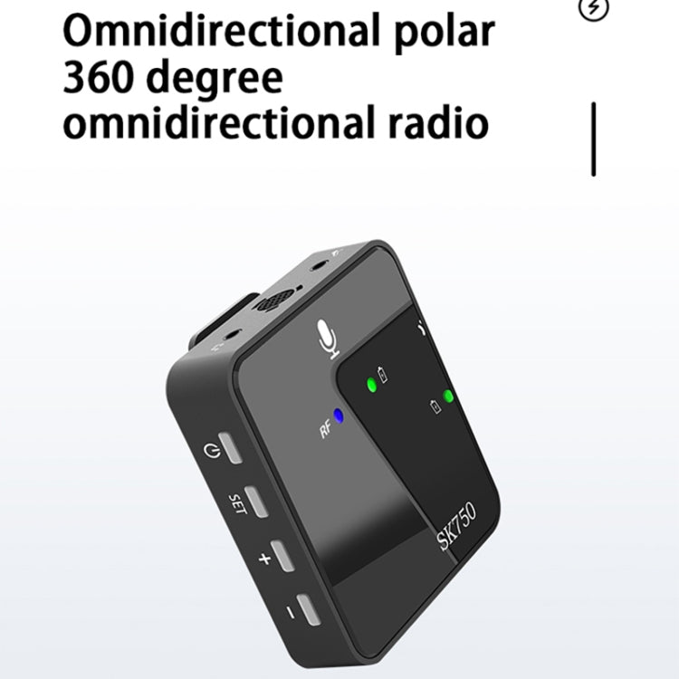 SK750 Type-C Charging One for One Wireless Lavalier Mini Microphone(Black) - Microphone by PMC TechLife | Online Shopping South Africa | PMC TechLife | Buy Now Pay Later Mobicred