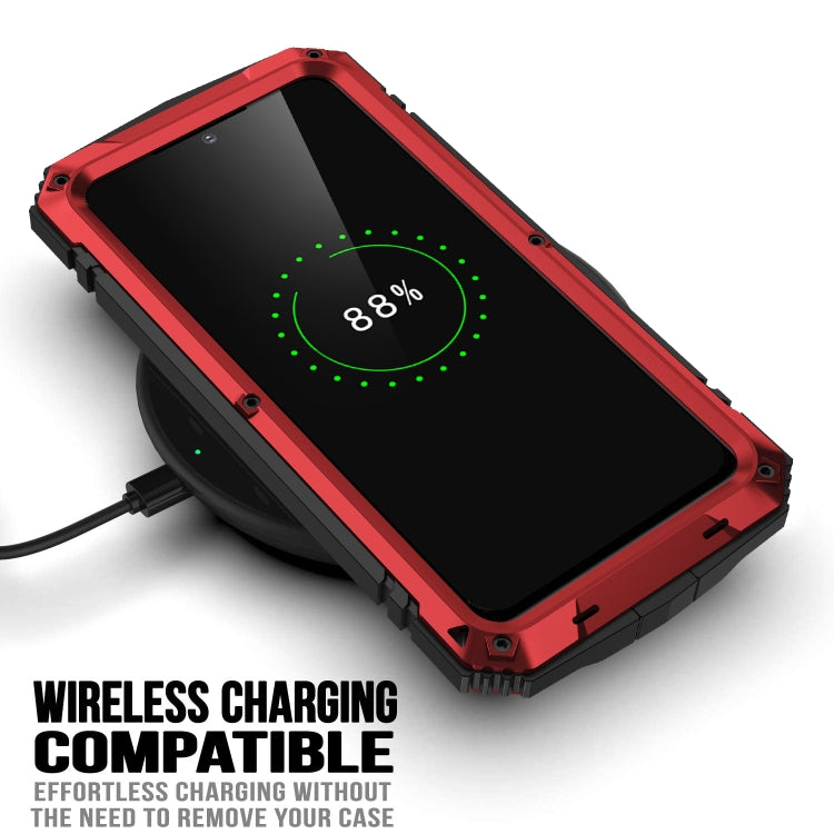 For Samsung Galaxy S22+ 5G R-JUST Metal + Silicone Holder Phone Case(Red) - Galaxy S22+ 5G Cases by R-JUST | Online Shopping South Africa | PMC TechLife | Buy Now Pay Later Mobicred