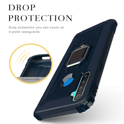 For OPPO Realme 5 Carbon Fiber Protective Case with 360 Degree Rotating Ring Holder(Blue) - Realme Cases by PMC Jewellery | Online Shopping South Africa | PMC Jewellery | Buy Now Pay Later Mobicred