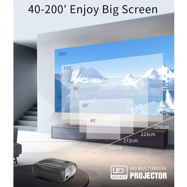 T7i 720P 200 ANSI Home Theater LED HD Digital Projector, Basic Version, EU Plug(Silver Grey) - LED Projector by PMC TechLife | Online Shopping South Africa | PMC TechLife | Buy Now Pay Later Mobicred