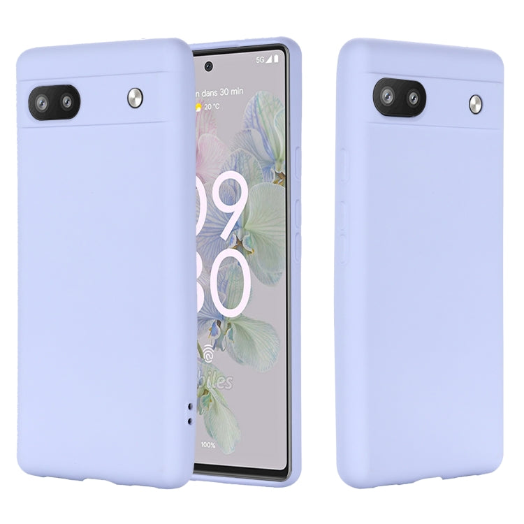 For Google Pixel 6a Pure Color Liquid Silicone Phone Case(Purple) - Google Cases by PMC TechLife | Online Shopping South Africa | PMC TechLife | Buy Now Pay Later Mobicred