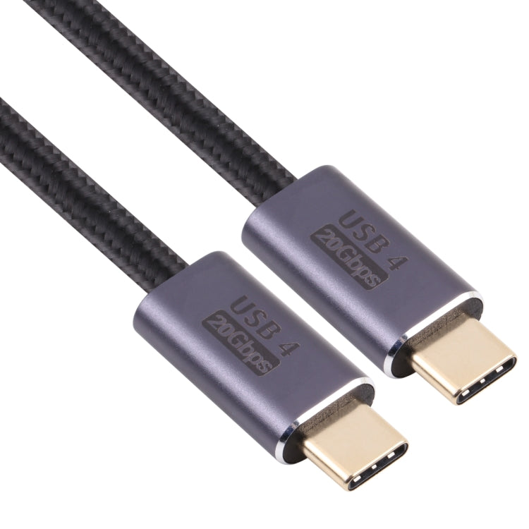 20Gbps USB 4 USB-C / Type-C Male to USB-C / Type-C Male Braided Data Cable, Cable Length:1m(Black) - Cable & Adapters by PMC TechLife | Online Shopping South Africa | PMC TechLife | Buy Now Pay Later Mobicred
