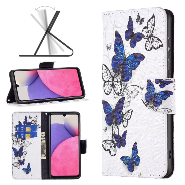 For Samsung Galaxy A33 5G Colored Drawing Leather Phone Case(Butterflies) - Galaxy Phone Cases by PMC TechLife | Online Shopping South Africa | PMC TechLife