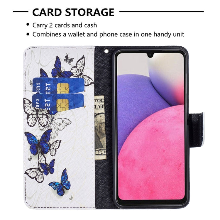 For Samsung Galaxy A33 5G Colored Drawing Leather Phone Case(Butterflies) - Galaxy Phone Cases by PMC TechLife | Online Shopping South Africa | PMC TechLife