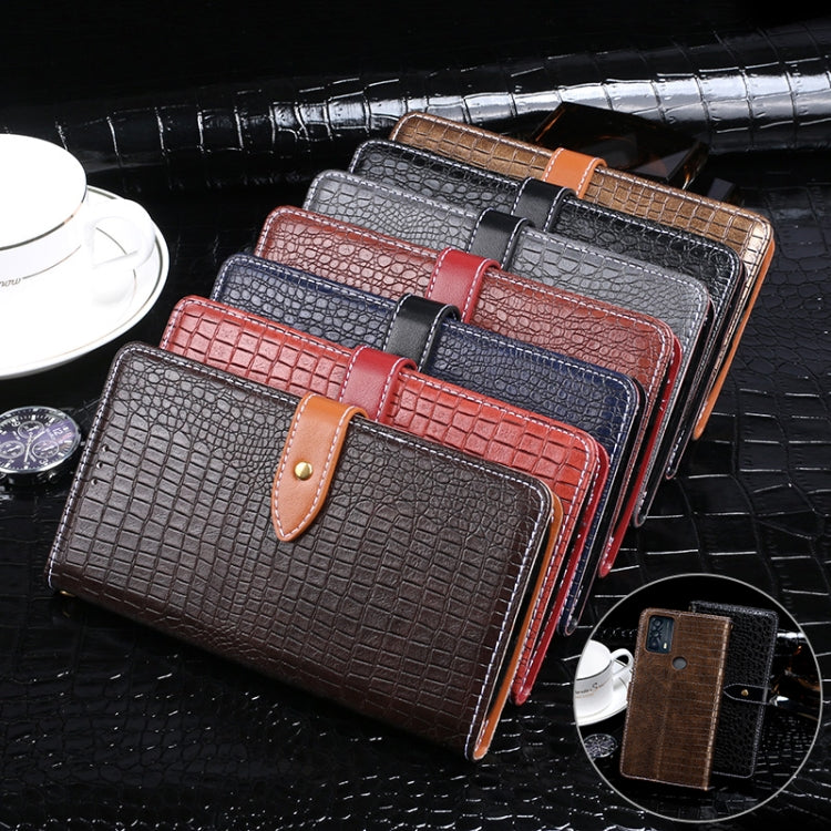 For TCL 20B idewei Crocodile Texture Horizontal Flip Leather Phone Case(Dark Blue) - free shipping - PMC Jewellery - Order now!