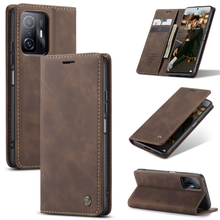 For Xiaomi Mi 11T / 11T Pro CaseMe 013 Multifunctional Leather Phone Case(Coffee) - Xiaomi Cases by CaseMe | Online Shopping South Africa | PMC Jewellery | Buy Now Pay Later Mobicred