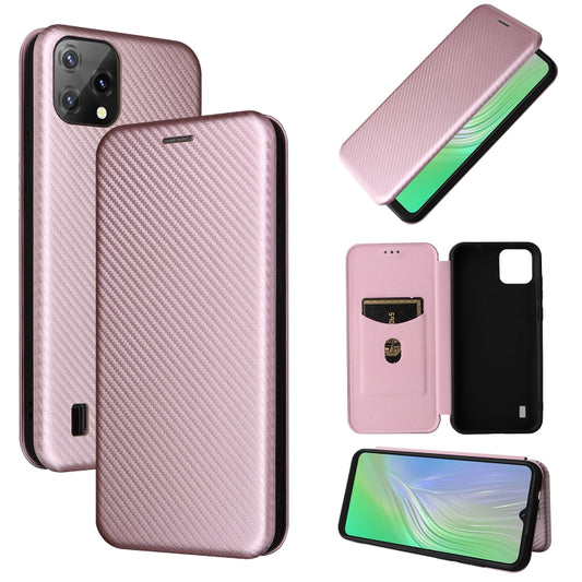 For Blackview A55 Carbon Fiber Texture Horizontal Flip PU Phone Case(Pink) - More Brand by PMC Jewellery | Online Shopping South Africa | PMC Jewellery