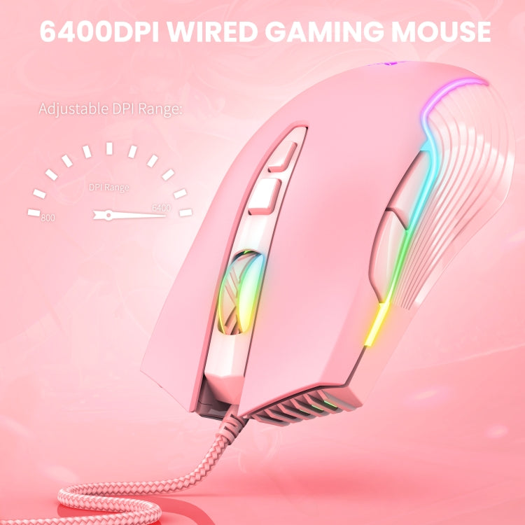 ONIKUMA CW905 RGB Lighting Wired Mouse(Pink) - free shipping - PMC Jewellery - Order now!