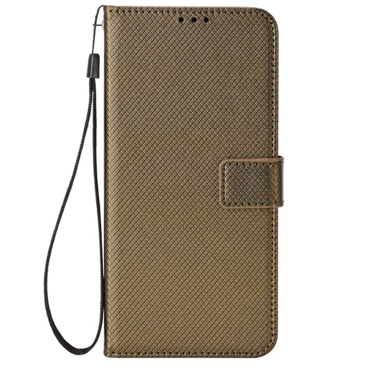 For DOOGEE N40 Pro Diamond Texture Leather Phone Case(Brown) - Doogee Cases by PMC Jewellery | Online Shopping South Africa | PMC Jewellery | Buy Now Pay Later Mobicred