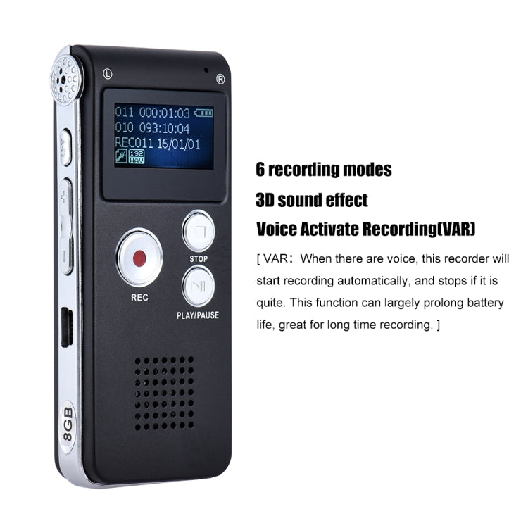 SK-012 4GB USB Dictaphone Digital Audio Voice Recorder with WAV MP3 Player VAR Function(Black) - Other Style by PMC TechLife | Online Shopping South Africa | PMC TechLife | Buy Now Pay Later Mobicred