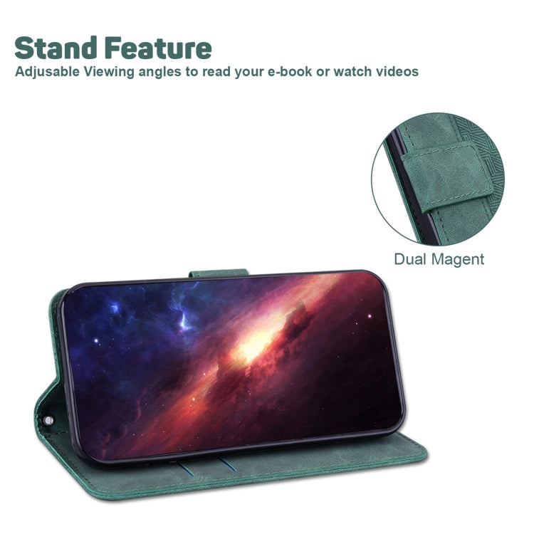For Infinix Note 7 X690 Geometric Embossed Leather Phone Case(Green) - Infinix Cases by PMC TechLife | Online Shopping South Africa | PMC TechLife | Buy Now Pay Later Mobicred