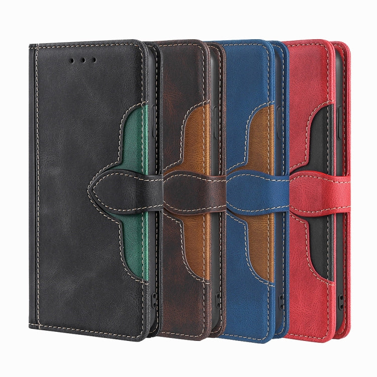 For Doogee N40 Pro Skin Feel Straw Hat Magnetic Buckle Leather Phone Case(Blue) - Doogee Cases by PMC TechLife | Online Shopping South Africa | PMC TechLife | Buy Now Pay Later Mobicred
