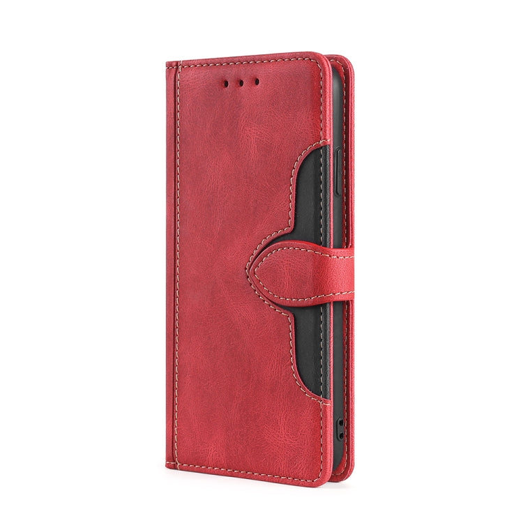 For Doogee X96 Pro Skin Feel Straw Hat Magnetic Buckle Leather Phone Case(Red) - Doogee Cases by PMC Jewellery | Online Shopping South Africa | PMC Jewellery | Buy Now Pay Later Mobicred