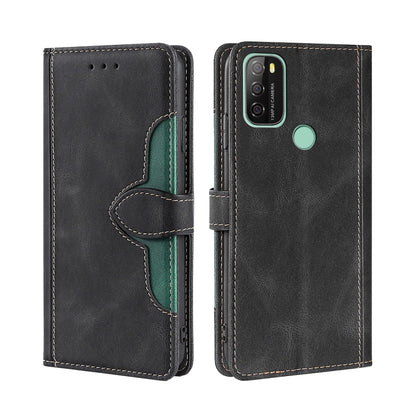 For Blackview A70 Skin Feel Straw Hat Magnetic Buckle Leather Phone Case(Black) - More Brand by PMC Jewellery | Online Shopping South Africa | PMC Jewellery