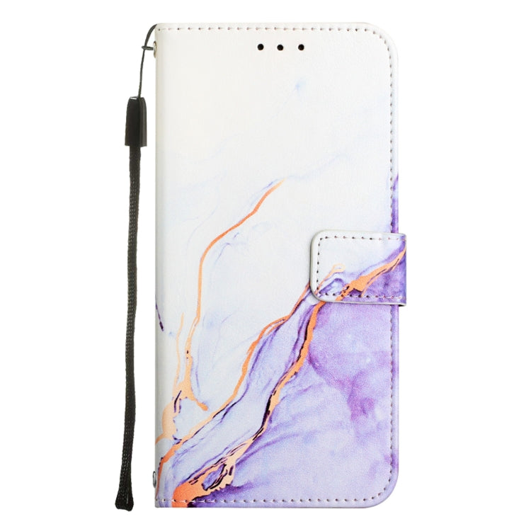 For Xiaomi Redmi Note 9S / Note 9 Pro / Note 9 Pro Max PT003 Marble Pattern Flip Leather Phone Case(White Purple LS006) - Xiaomi Cases by PMC TechLife | Online Shopping South Africa | PMC TechLife | Buy Now Pay Later Mobicred