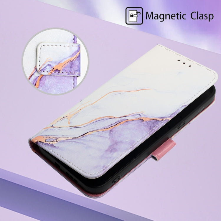 For Xiaomi Redmi Note 9S / Note 9 Pro / Note 9 Pro Max PT003 Marble Pattern Flip Leather Phone Case(White Purple LS006) - Xiaomi Cases by PMC TechLife | Online Shopping South Africa | PMC TechLife | Buy Now Pay Later Mobicred