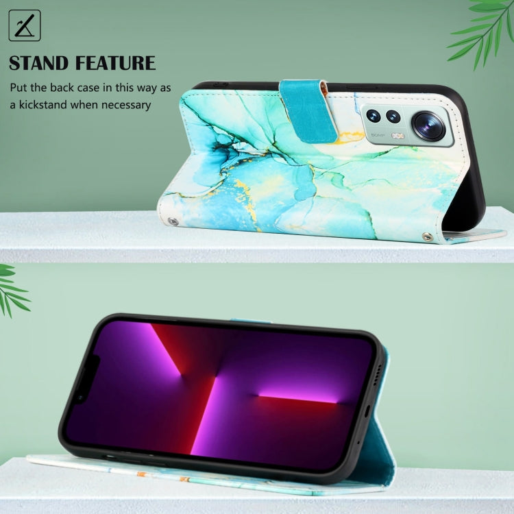 For Xiaomi 12 Pro PT003 Marble Pattern Flip Leather Phone Case(Green LS003) - free shipping - PMC TechLife - Order now!