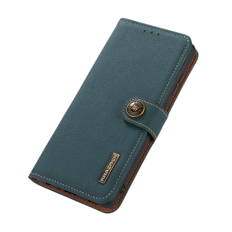 For Google Pixel 7 Pro 5G KHAZNEH Custer Genuine Leather RFID Phone Case(Green) - Google Cases by PMC TechLife | Online Shopping South Africa | PMC TechLife | Buy Now Pay Later Mobicred