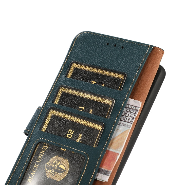 For Google Pixel 7 Pro 5G KHAZNEH Custer Genuine Leather RFID Phone Case(Green) - Google Cases by PMC TechLife | Online Shopping South Africa | PMC TechLife | Buy Now Pay Later Mobicred