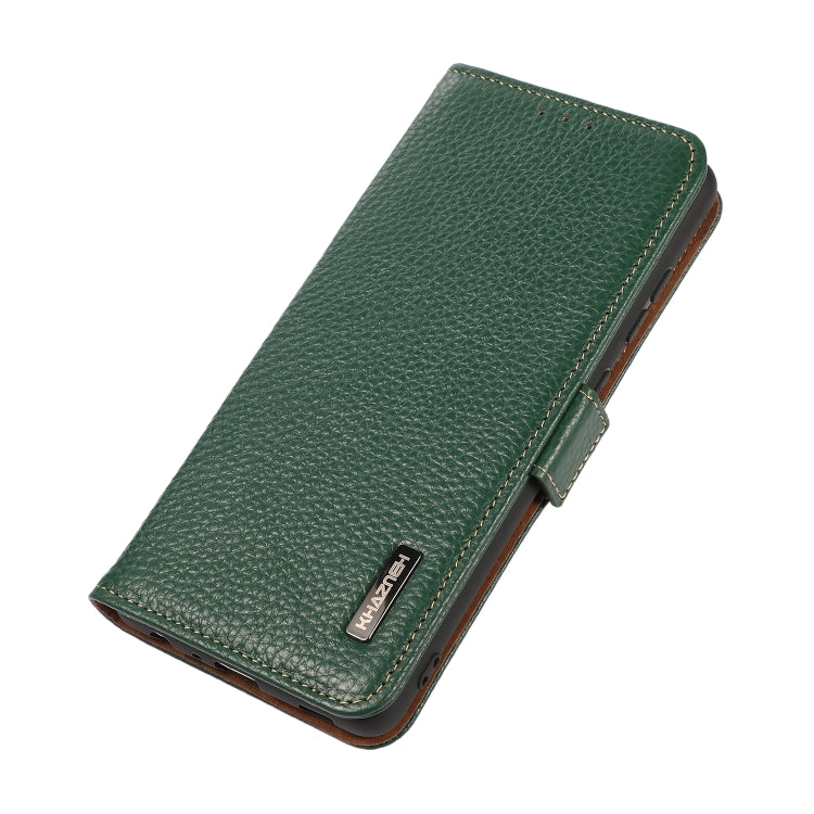 For Google Pixel 7 Pro 5G KHAZNEH Side-Magnetic Litchi Genuine Leather RFID Phone Case(Green) - Google Cases by PMC TechLife | Online Shopping South Africa | PMC TechLife | Buy Now Pay Later Mobicred